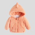 thumbnail image 2 of Povozer Toddler Zip up Hoodie Kids' Soft Sherpa Fleece Sweatshirt for Girls(Orange,18-24M), 2 of 4