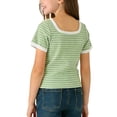 thumbnail image 4 of Piuwrlz Girl Graphic Shirts Tops Girls Short T-Shirts Sleeve Crew Neck Slim Pullover Green Size 2-3Years, 4 of 6