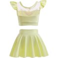 thumbnail image 3 of Girls Princess Two Piece Swimsuit Set Ruffle Bathing Bikini Suit Role Play Swimwear, 3 of 7