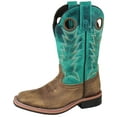 thumbnail image 1 of Smoky Mountain Kid'S Jesse Brown Distress/Turquoise Leather Cowboy Kids Boot, 1 of 2