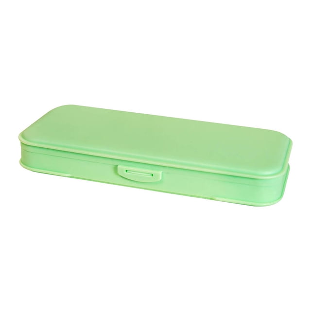 Estuche escolar con tres compartimentos organizadores verde 20.3 x 9 x 3
