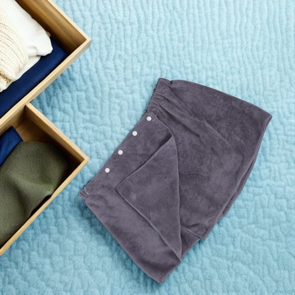 LOLIPPYY Towel Shorts Mens Shower Wrap High Absorbency Grey 1Set