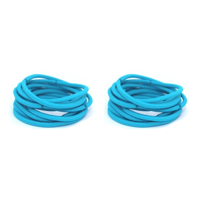 Guardurnaity 10 piezas de bandas para el cabello estilo Simple ajustable de alta elasticidad soporte de cola de caballo protector Scrunchies Lago azul 2piezas