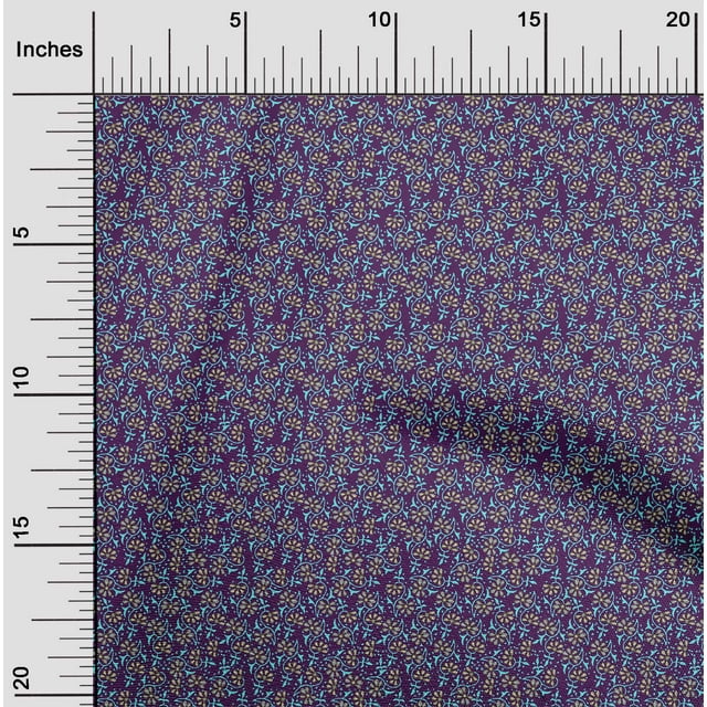 oneOone Tissu Polyester Lycra Tissu à Imprimé Floral en Blocs BTY 56 Pouces de Large