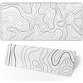 thumbnail image 2 of XXL Large Gaming Mouse Pad, Topographic Map Extended Desk Pad Non-Slip Rubber Base 35.4\u201dx15.8\u201d with Stitched Edges White Desk Pad Keyboard Pad Computer Laptop for Home Office Work, 2 of 6