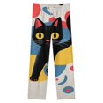 thumbnail image 4 of Colorful Cat Art Print Winter Female Pants Flannel High Waist Women Pants Lady Warm Straight Leg Plush Trousers, 4 of 7
