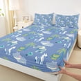thumbnail image 3 of Homewish Kids Children Elephant Zebra Hippopotamus 4pcs Bed Sheets,Kawaii Jungle Animal King Sheets,Cartoon Wildlife Super Cozy Sheet Set,Microfiber Bedroom Decor, 3 of 7