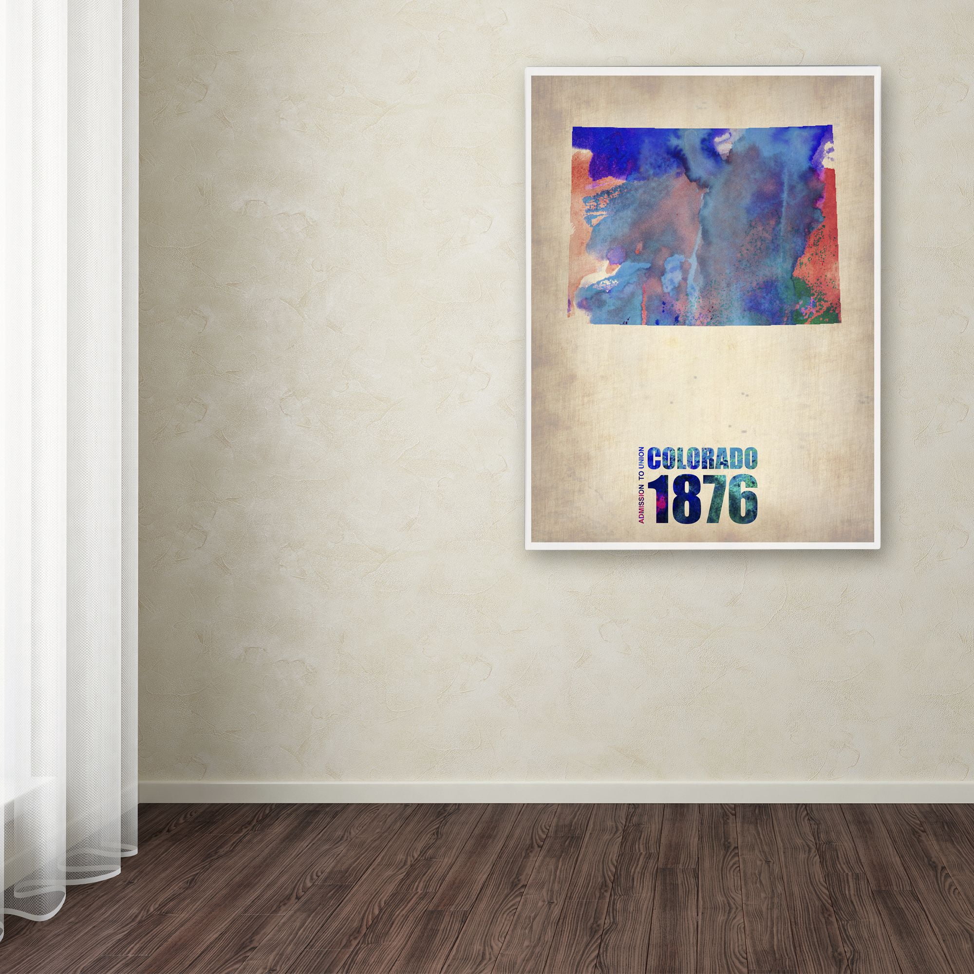 Trademark Fine Art "Colorado Watercolor Map" Canvas Art by Naxart