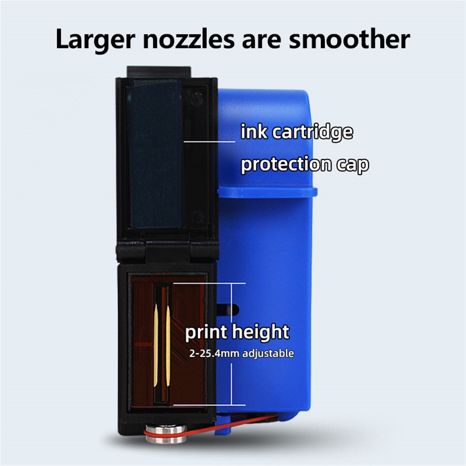 25.4mm Portable Label Inkjet Printer Large Character Mini Handheld Coder Production Date Barcode Logo Print Permanent Ink ,Multifunction Inkjet Printer