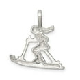 thumbnail image 4 of 925 Sterling Silver Solid Polished Skier Pendant Necklace 23x22mm Wide Pendant for Women - 1.1 Grams, 4 of 4