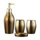 thumbnail image 3 of Accesorios de baño,Juego de accesorios de baño de lavado de cerámica dorada,Dispensador de jabón Portacepillos de dientes Vaso,Suministros de accesorios de baño para botella con bomba de, 3 of 9