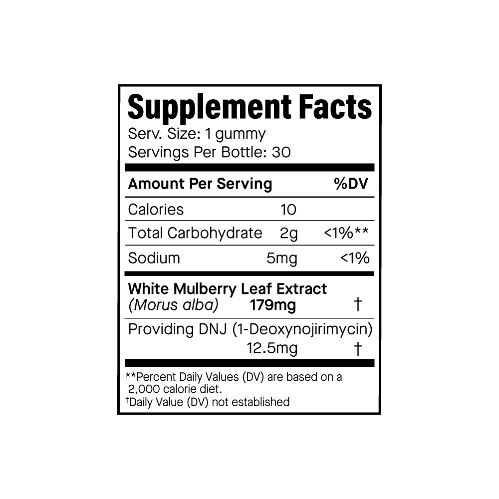 Ananda Wellness GLP-1 Support Gummies, Fruit Punch Flavor, White Mulberry Leaf Extract, 0g Sugar, Vegan, Carb & Glucose Metabolism Support, 30 Ct