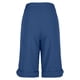 thumbnail image 5 of Pantalones de Ajuste Seco de las Mujeres Botón de Color Sólido Laminado Borde Pantalones de Lino, Trajes Del Cuerpo para los Pantalones de las Mujeres Capris de Cinco Puntos con Tela Elástica Transpi, 5 of 6
