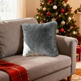 thumbnail image 4 of Grey Velvet Decorative Pillow Cover Square Cushion Case for Sofa Bed Home Decor Luxury Soft 17.7 X 17.7 Inches Gray Cotton, 4 of 7