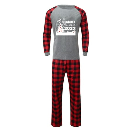 

LEEy-world Christmas Gifts For Women Holiday Pajamas For Women/Men/Kids/Couples Printed Long Sleeve Top and Pants Sleepwear