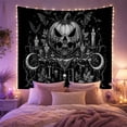 thumbnail image 2 of Armchair Bookshelf Cat with Highly Detailed Menacing Jack, Cozy Dark Academia for Book Lovers, Reading Nook Wall Decor, Halloween Gift, Tapestry Wall Hanging for Bedroom and Dorm, 2 of 7