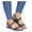 Blue, variant on Oyedens Comfort Sandals For Women Leather Low Heels Walking Sandals Summer Beach Casual Slip On Flats Comfortable Wedge Sandals
