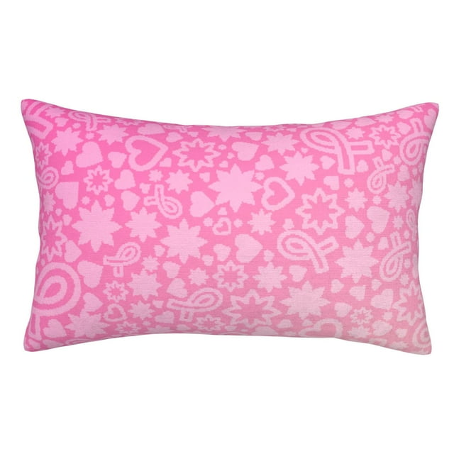 Balery Breast Cancer Pink Ribbons Awareness Funda de Cojín Estampada, Regalos para Mujeres, Regalos de Amor para Ella, Regalos para Novia o Esposa, Funda de Almohada-14"x20"