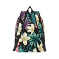 thumbnail image 2 of Honeii Green Tropical Leaves Print Canvas College Laptop Backpack, Durable Rucksack Travel Notebook Bag School Backpack Book Bag for Men Women-Medium, 2 of 7