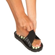 Deluxe Comfort Mens Slip-On Smart Step Reflexology Sandals, Size 11-12 – Rejuvenates Sore Feet – Orthopedic Foot Therapy – Athlete Recovery Footware – Foot Massager Sandals, Black/Grey