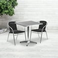 thumbnail image 2 of Flash Furniture Lila 27.5'' Square Aluminum Indoor-Outdoor Table Set with 2 Black Rattan Chairs, 2 of 5