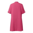 thumbnail image 5 of HNMKIU V Neck Button Down Shirt Dress with Pockets Flowy Relaxed Fit Casual Spring Summer Dress for Women Hot Pink,XL, 5 of 6