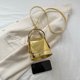 thumbnail image 3 of Bolsos de cubo Mujer Temperamento Bolsos sólidos Patrón de cocodrilo Mujer (Oro), 3 of 8