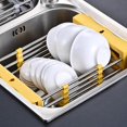 thumbnail image 1 of Escurreplatos Cesta de almacenamiento Cocina, Utensilios Sartenes Tazones Platos y vasos Múltiples platos Exclusivo, Estante para secar platos sobre Amarillo Soledad rejilla de drenaje, 1 of 10
