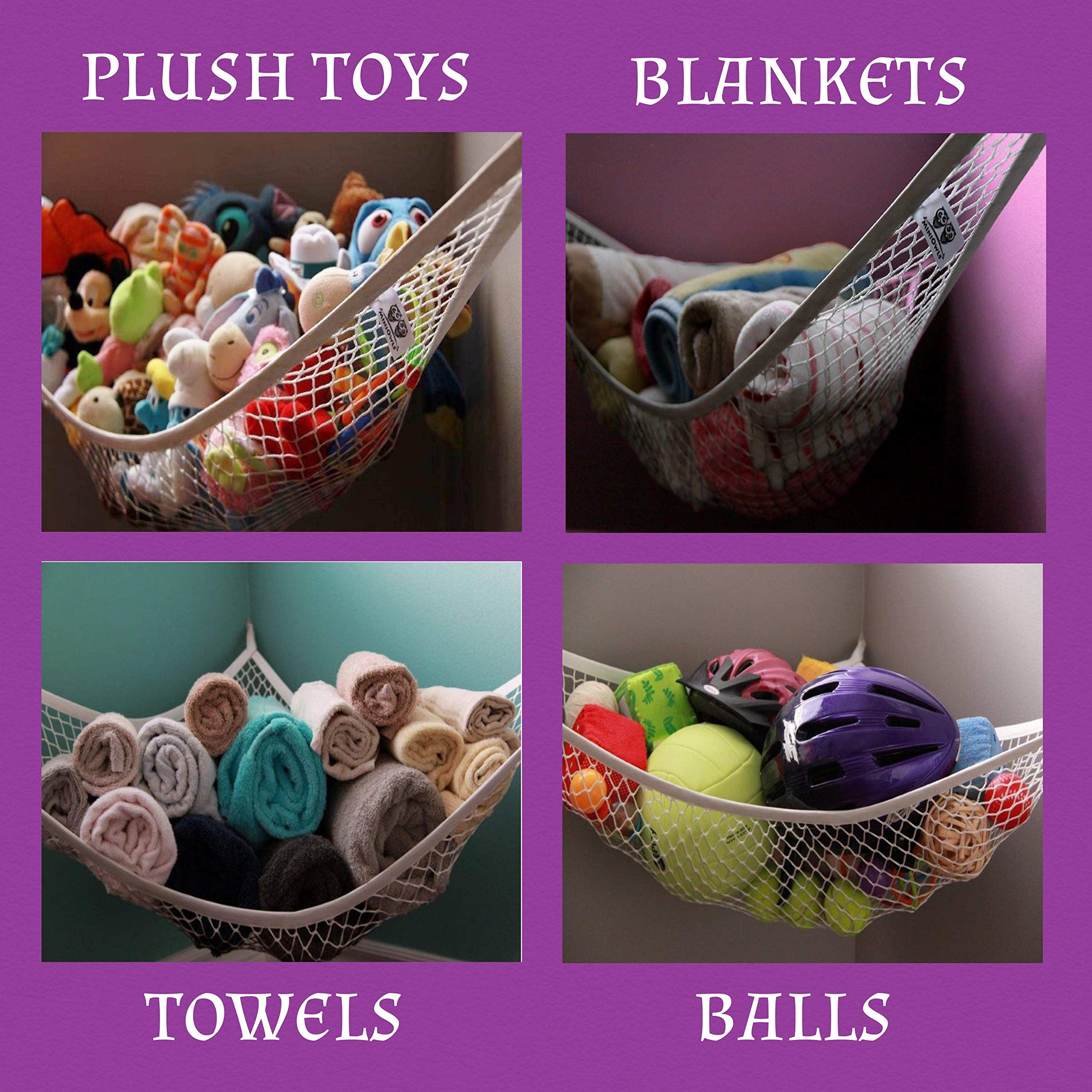 MiniOwls Toy Hammock Organizer Plush Toy Storage for Baby/Nursery or Bed Room... 
