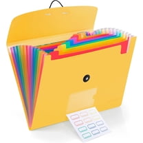13 Pocket A4 Letter Size Expanding File Folder Organizer, Yellow