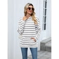 thumbnail image 5 of TEMOFON Women's Hoodies with Pockets Long Sleeve Pullover Sweatshirts Casual Fall Winter Striped Hoodie Tops, 5 of 7
