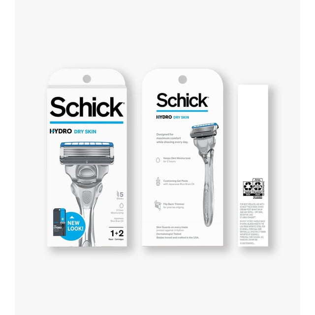 Razor Schick Hydro Dry Skin de 5 cuchillas con 2 cuchillas de repuesto