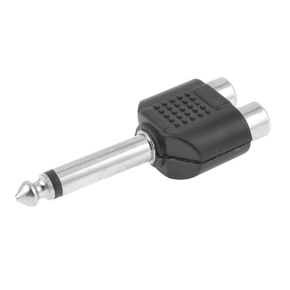 Audio 6.5mm DC Male to Dual RCA Female Plug Socket Splitter Connector