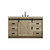 Elegant Kitchen and Bath Austin 54 Inch Single Bathroom Vanity In Natural Oak
