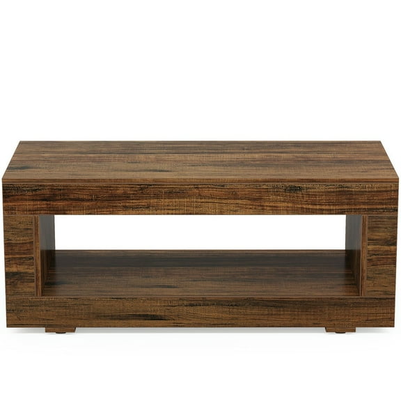GVN Coffee Table,Side Tables,43" Coffee Table, Farmhouse Center Table With Storage
