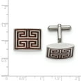 thumbnail image 2 of Stainless Steel Polished Wood Inlay Cuff Links, 2 of 6
