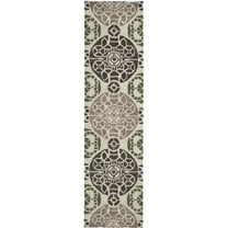SAFAVIEH Wyndham Louise Medallion Wool Runner Rug, Ivory/Brown, 2'3" x 9'