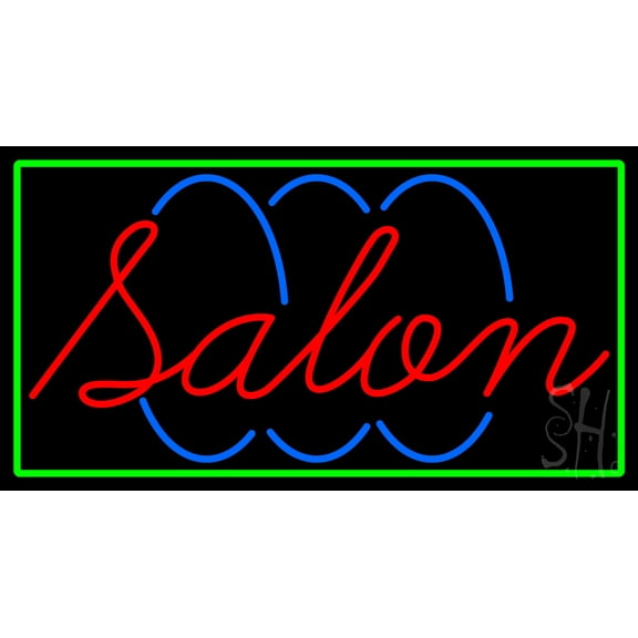 Red Salon LED Neon Sign 13 x 24 - inches, Black Square Cut Acrylic Backing, with Dimmer - Bright and Premium built indoor LED Neon Sign for Defence Force.