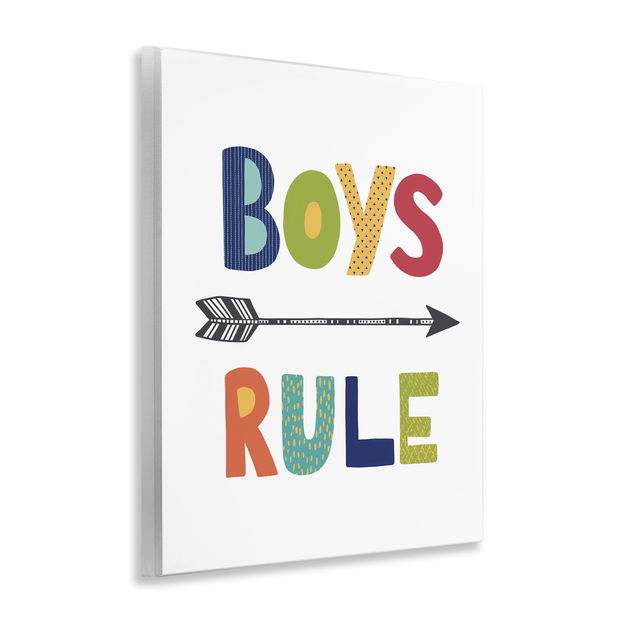 Stupell Industries Boys Rule with Arrow Typography Painting Unframed Art Print Wall Art, 11 x 14