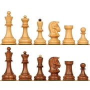The Dubrovnik Championship Chess Set with Golden Rosewood & Boxwood Pieces - 3.9" King