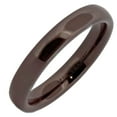 thumbnail image 2 of Ceramic 4mm Brown Wedding Band Classic High Polished Ring Comfort Fit Men Women, 2 of 6