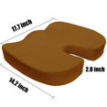 thumbnail image 3 of Bookishbunny Temperature Proof Memory Foam Back Lumbar & Coccyx Support Pillows Two Piece Set Cover Removable, 3 of 7