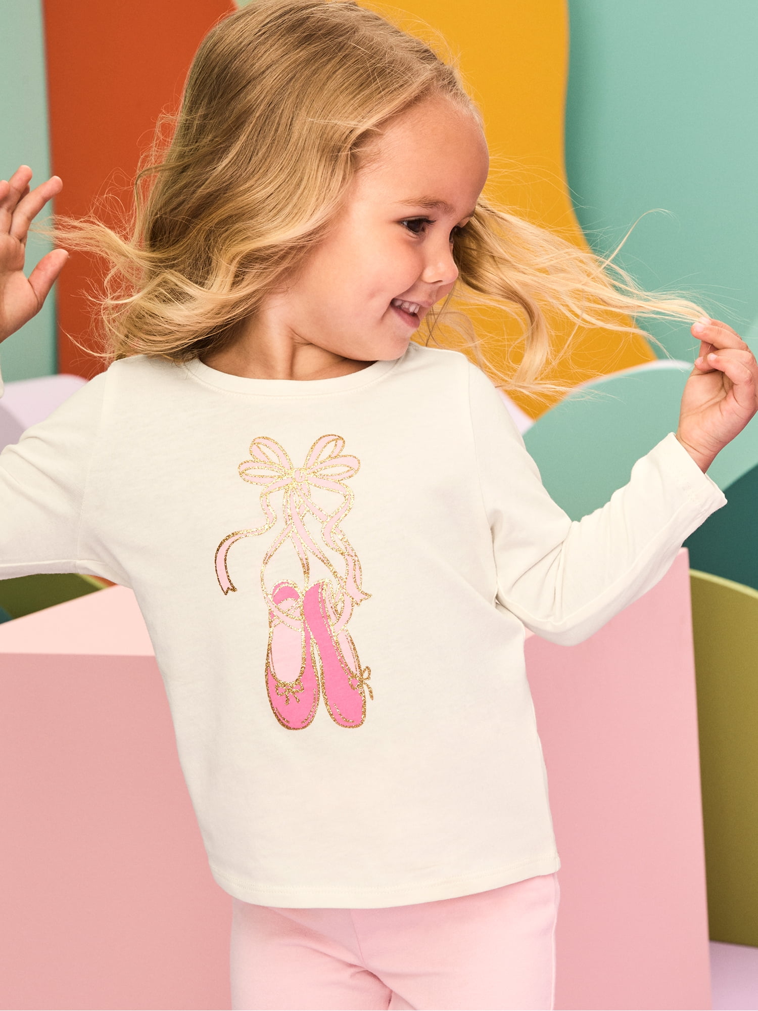 Garanimals Baby & Toddler Girl Long Sleeve Shirts, Single & 3-Pack, Sizes 0-6T