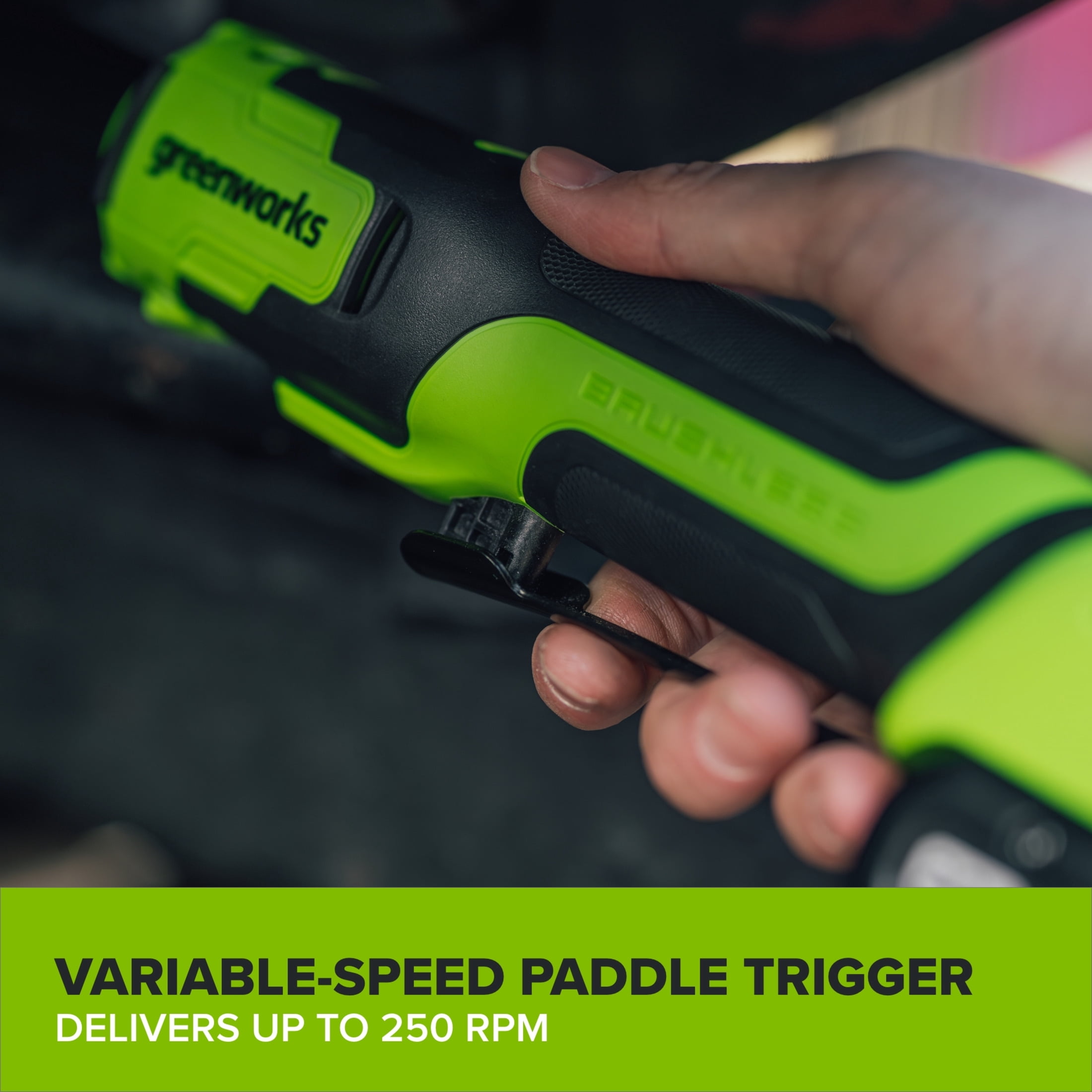 Greenworks PowerAll 24V Brushless 60 ft-lb 3/8" Ratchet Wrench, 2Ah Battery and 30W Cable, RW380A1