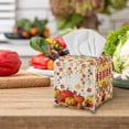 thumbnail image 5 of FUIALDOLG Modern Tissue Box Cover Square PU Leather Car Tissue Holder Waterproof Facial Paper Organizer Dispenser for Bathroom, Vanity Countertop, Tabletop, Pumpkin Autumn Leaves, 5 of 7