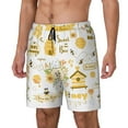 thumbnail image 2 of Daiia Farm Bee Cute Honey Mens Swim Trunks Swim Shorts Quick Dry Swim Shorts with Mesh Lining Pockets-3X-Large, 2 of 9