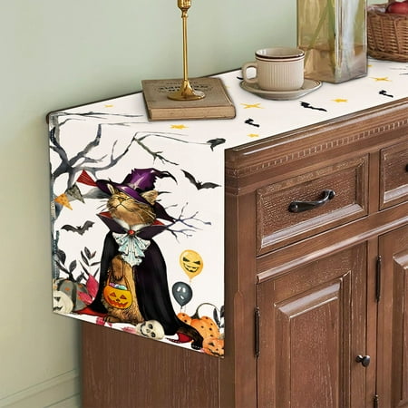 

YZLMD Decorative Table Banner Charm: Linen Witch Bat & Halloween Table Runner Dust & Elegant Décor Flash Deals Clearance