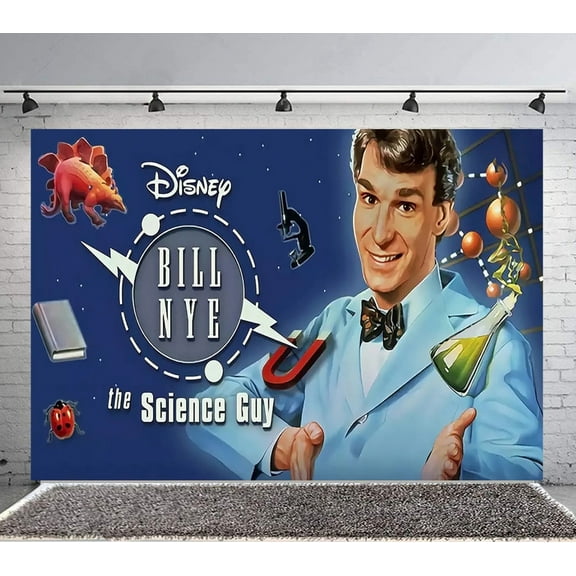 Bill Nye the Science Guy Backdrop Banner Party Supplies Poster Movie Theme Background for Photography Birthday Decorations