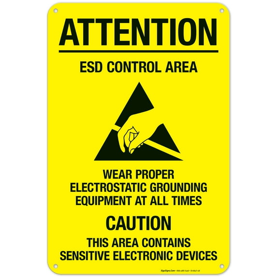 Esd Control Area Sign,