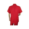 thumbnail image 5 of Men 2pc Walking Leisure Suit Short Sleeves By DREAMS 256-08 Solid Red, 5 of 7